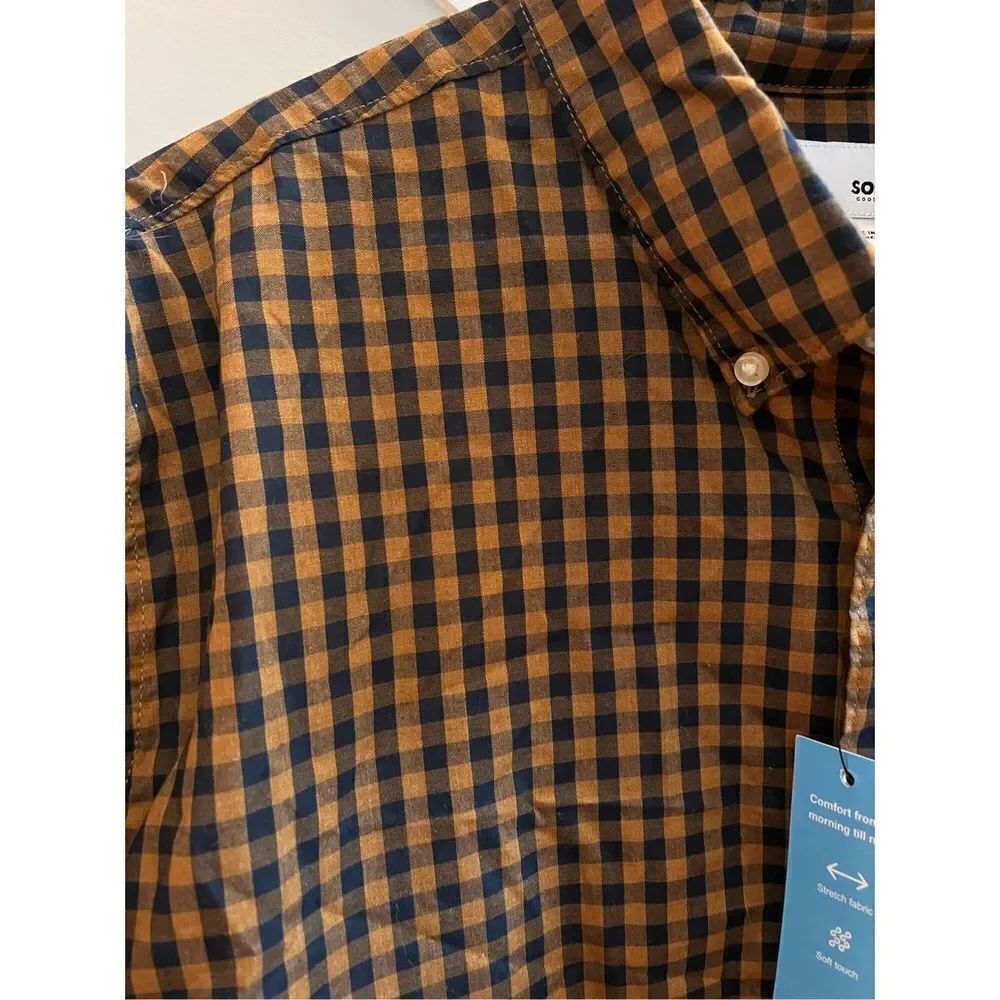 Sonoma Rust & Black Check Flexwear Button Down Shirt sz XL NWT